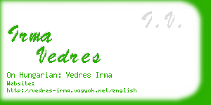 irma vedres business card